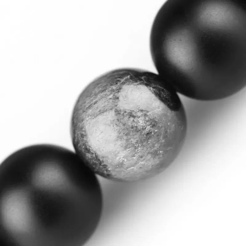 Браслет Шамбала из агата и камня соколиный глаз с медальоном Святого Бенедикта и крестом Everiot Select LNS-2099