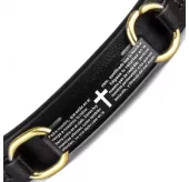 Мужской браслет из экокожи Everiot BC-MJ-15036 с пластиной, крестом и молитвой на испанском / немецком / португальском языке