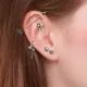 Серьга микроштанга для пирсинга уха, хряща, хеликса, козелка PiercedFish JA1044 из стали с солнцем