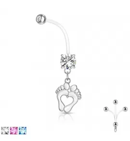 Серьга для пирсинга пупка "Ножки" PiercedFish NPG-1018 для беременных