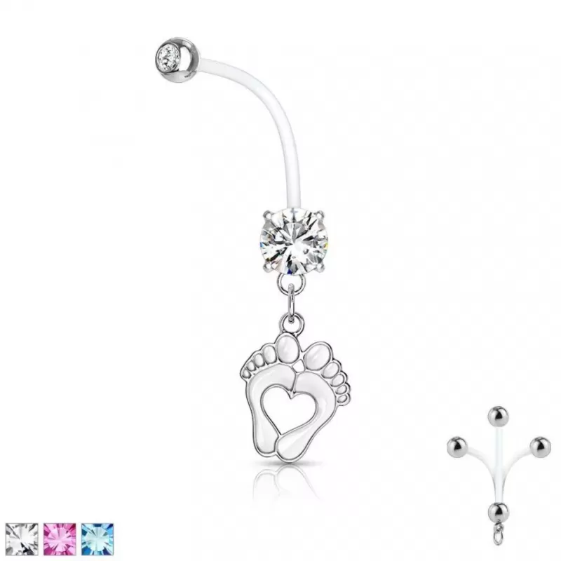 Серьга для пирсинга пупка "Ножки" PiercedFish NPG-1018 для беременных