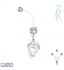 Серьга для пирсинга пупка "Ножки" PiercedFish NPG-1018 для беременных