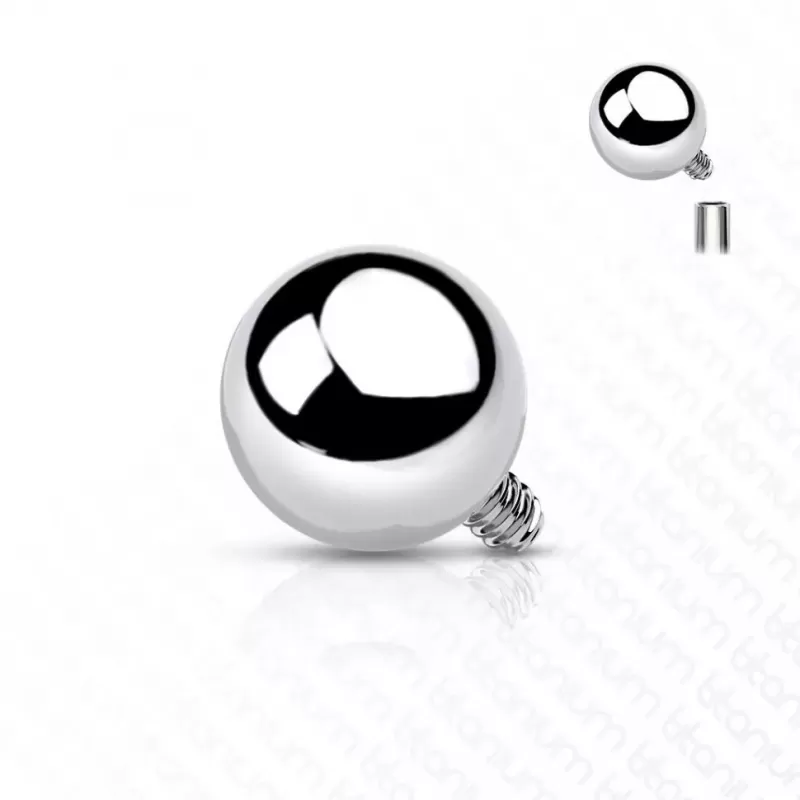 Пара сменных титановых шариков с внешней резьбой Pirslab QBTY01P накрутки для пирсинг-штанг, лабретов