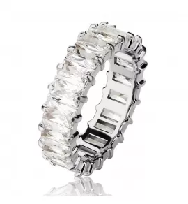 Женское кольцо дорожка из стали TATIC RSS-6708 без покрытия, с фианитами