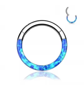 Кольцо кликер из титана Pirslab RHT44 серьга для пирсинга септума, трагуса и хеликса, брови, губ (диаметр от 6 мм до 10 мм), голубой