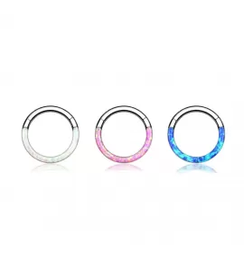Кольцо кликер из титана Pirslab RHT44 серьга для пирсинга септума, трагуса и хеликса, брови, губ (диаметр от 6 мм до 10 мм), голубой