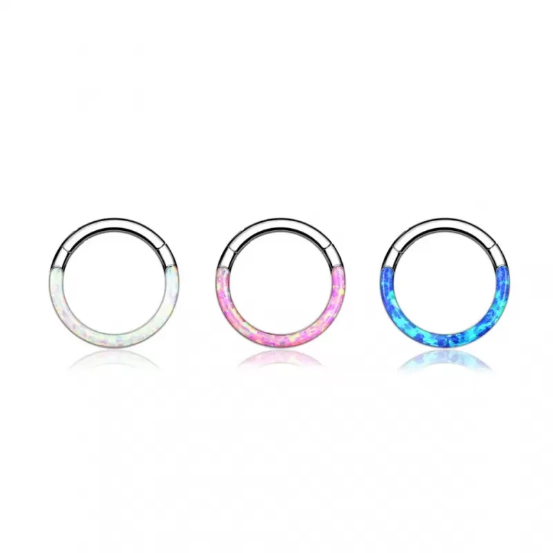 Кольцо кликер из титана Pirslab RHT44 серьга для пирсинга септума, трагуса и хеликса, брови, губ (диаметр от 6 мм до 10 мм), голубой