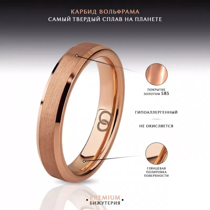 Кольцо из карбида вольфрама INFY RTG-4510-RD