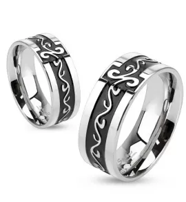 Кольцо из стали Spikes R-M2996 с красивым узором