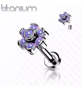 Серьга микролабрет из титана с опалом Pirslab TIL22-OP38 для пирсинга губ, хеликса, трагуса