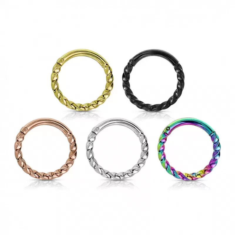 Кольцо кликер (спираль) из стали PiercedFish RH72-K серьга для пирсинга септума носа, хряща уха, трагуса, хеликса, брови, губ