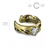 Серьга кафф (обманка, клипса) на хеликс с фианитом TATIC EC19434 имитация пирсинга хряща уха