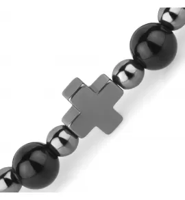 Женский браслет Everiot Select из аметиста, агата и гематита LNS-0296 с крестами