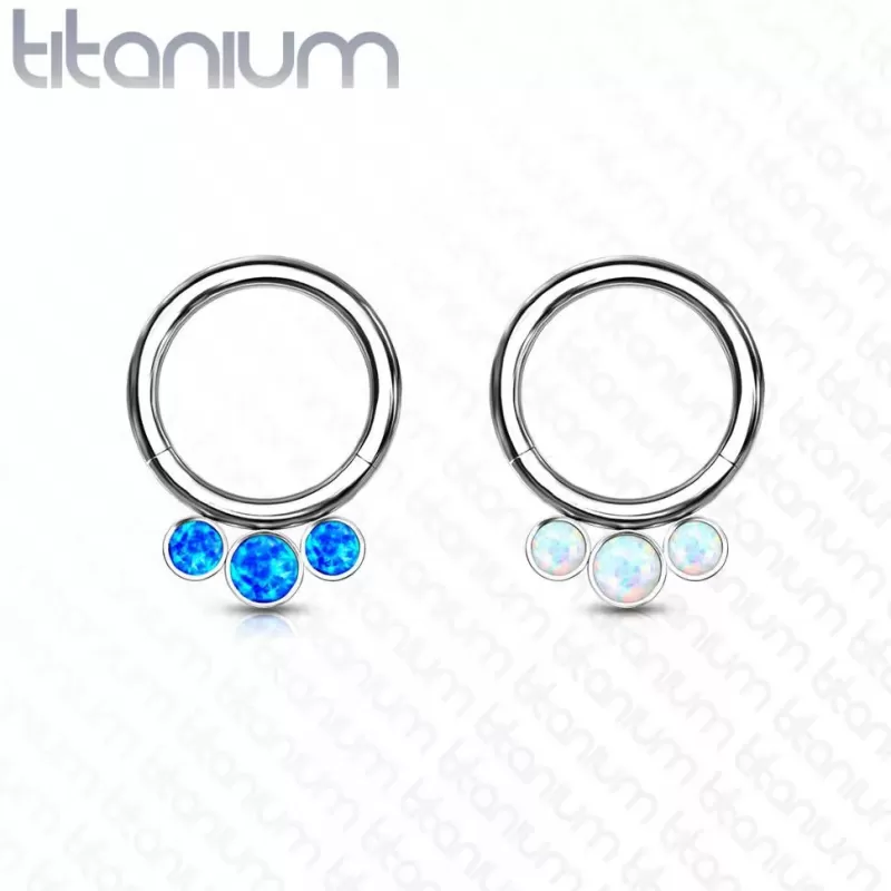 Кольцо кликер из титана Pirslab RHT52-OP17 серьга для пирсинга септума, трагуса и хеликса, брови, губ (диаметр от 8 мм до 10 мм)