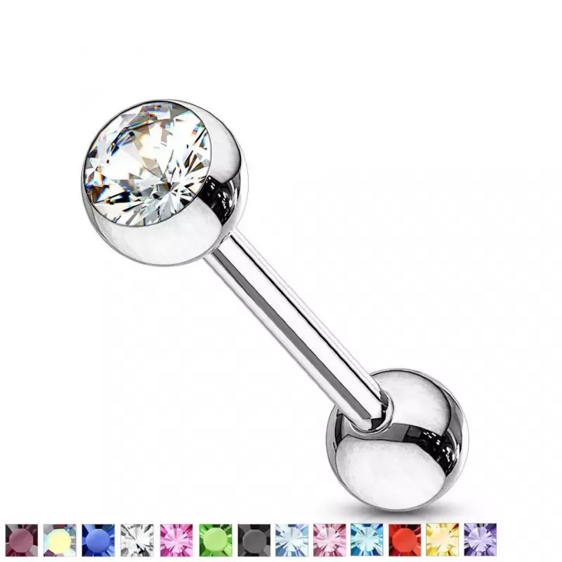 Штанга 1,6 мм из стали для пирсинга хряща уха, языка, брови, сосков PiercedFish BS03-14 (от 6 до 19 мм)