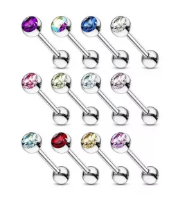 Штанга 1,6 мм из стали для пирсинга хряща уха, языка, брови, сосков PiercedFish BS03-14 (от 6 до 19 мм)