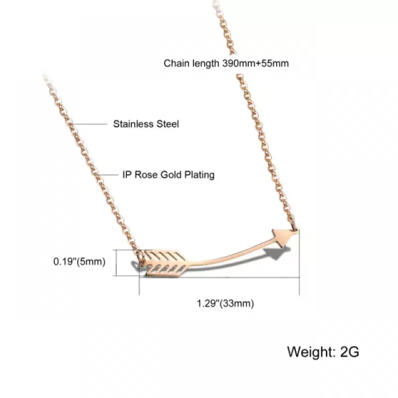 Колье из цепочки с подвеской в форме стрелі Everiot SN-XP-1204 из стали