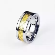Мужское вольфрамовое кольцо CARRAJI/SJW RTU-058 со вставкой