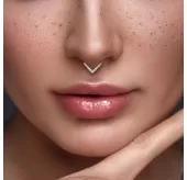 Кольцо кликер из стали с фианитами PiercedFish RH61-RD, серьга для пирсинга септума, трагуса и хеликса, брови