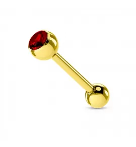 Штанга из стали с кристаллом PiercedFish --GDPB03-1416 для пирсинга языка, сосков