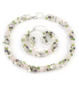 Серьги Resse EDN-1068-E из розового кварца