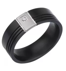 Кольцо из титана Everiot AAB-04RSSA с фианитом мужское
