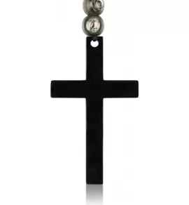 Мужские бусы розарий Everiot Select LNS-3096 из агата и гелиотиса со стальным крестом