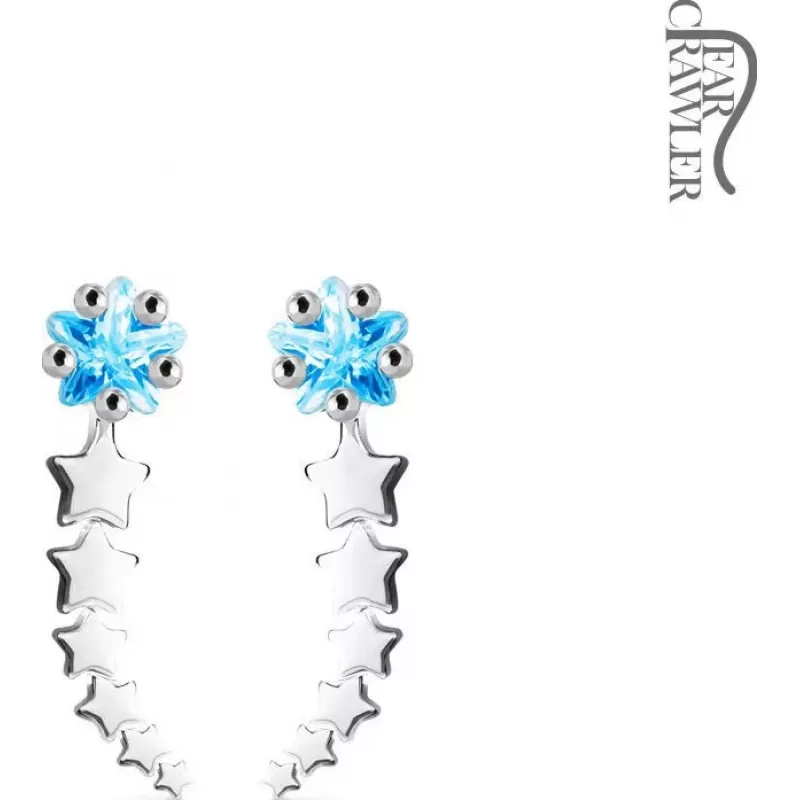 Серьги-зажимы TATIC EL-01 в форме звездочек с фианитом