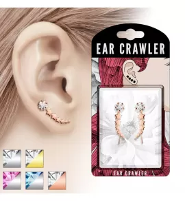 Серьги-зажимы TATIC EL-01 в форме звездочек с фианитом