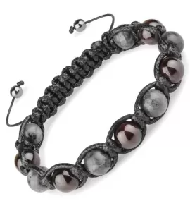 Мужской браслет Шамбала Everiot Select LNS-2290 из лабрадорита и граната