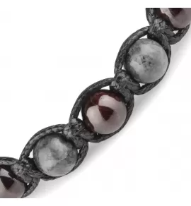 Мужской браслет Шамбала Everiot Select LNS-2290 из лабрадорита и граната