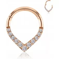 Кольцо кликер из титана с фианитами Pirslab RHT61-RD серьга для пирсинга септума, трагуса и хеликса, брови