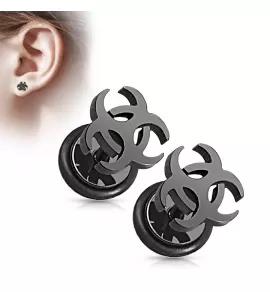 Серьги гвоздики PiercedFish 2xPSFX-75 (имитация плага) из стали