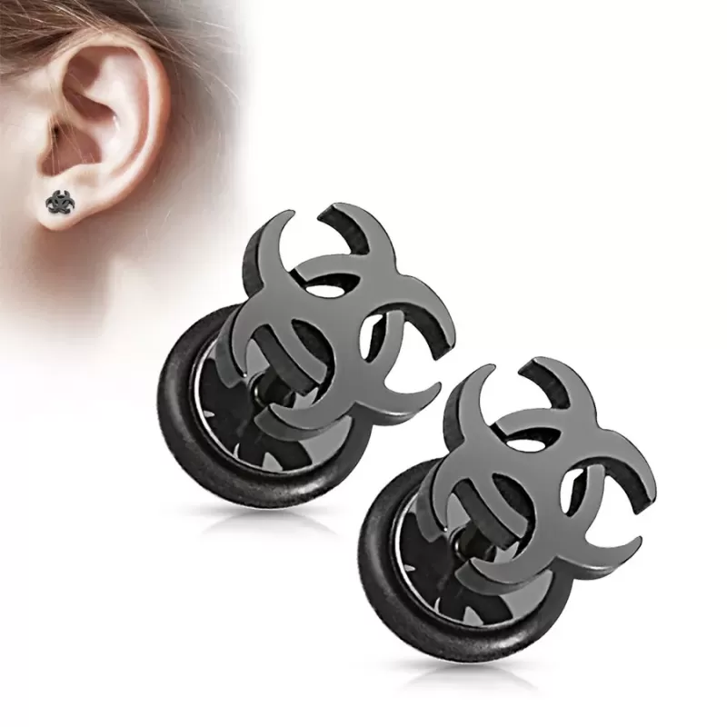 Серьги гвоздики PiercedFish 2xPSFX-75 (имитация плага) из стали