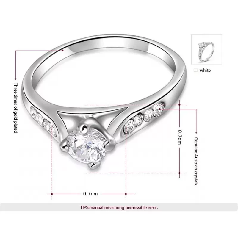 Помолвочное кольцо ROZI RG-07190 классическое с фианитами