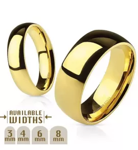 Кольцо из стали TATIC RSS-0002 классическое цвет желтого золота