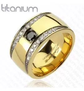 Мужское кольцо из титана Spikes R-TI-2435 с фианитами