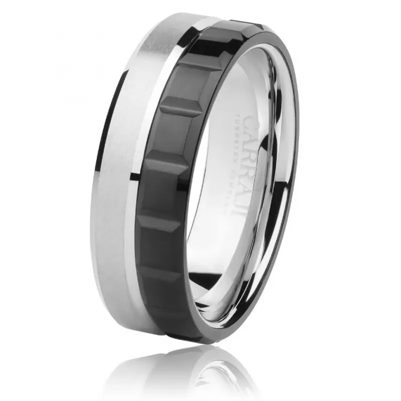 Мужское вольфрамовое кольцо CARRAJI R-TU-121