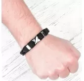 Черный кожаный мужской браслет Everiot SP-MJ-1504