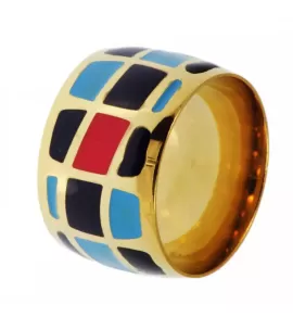 Широкое женское кольцо Soul Stories R-0229413 из стали с акриловым узором