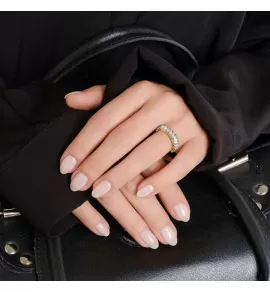 Женское кольцо дорожка из стали TATIC RSS-6709 покрытие розовое золото, с фианитами