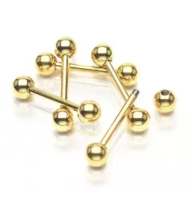 Штанга из стали PiercedFish GDPB для пирсинга языка, хряща уха, хеликса, сосков, брови, индастриал