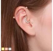 Штанга из стали PiercedFish GDPB для пирсинга языка, хряща уха, хеликса, сосков, брови, индастриал