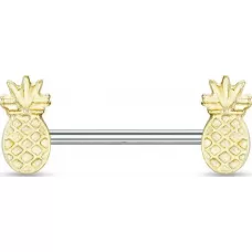 Штанга для пирсинга сосков "Ананасы" из стали PiercedFish KB087