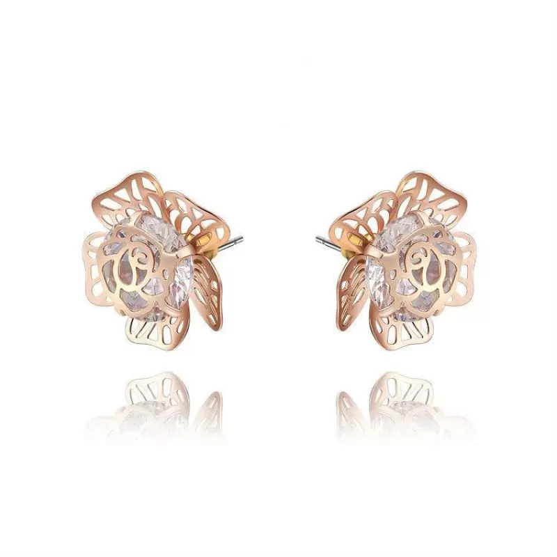 Серьги ROZI RR-13450 бутоны роз с кристаллами