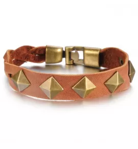 Кожаный браслет Everiot SH-XP-0123 с ромбами