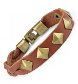 Кожаный браслет Everiot SH-XP-0123 с ромбами