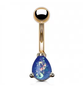 Украшение для пирсинга пупка PiercedFish NSD1922 c имитацией опала