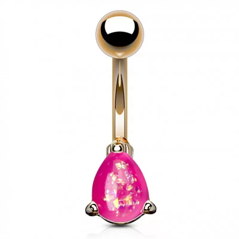 Украшение для пирсинга пупка PiercedFish NSD1922 c имитацией опала