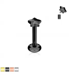 Серьга микролабрет "Звездочка" из стали для пирсинга уха или области рта PiercedFish LSI8